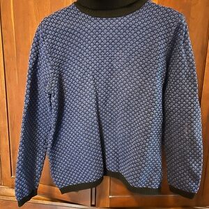 Karen Scott cotton Blue and Black Women's Sweater
